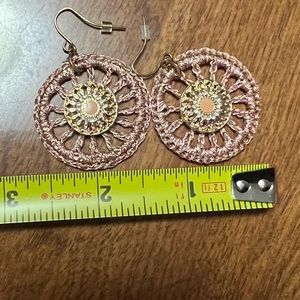 Cute crochet earrings light pink color
